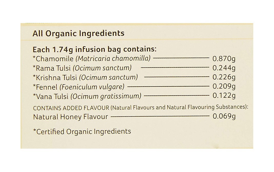 Organic India Tulsi Honey Chamomile Tea   Box  25 pcs